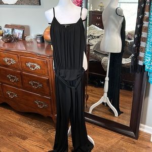 Black spaghetti strap belted jumper